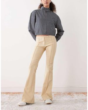 Monki Flared Tailored Trouser - Natural
