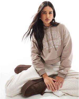 KTZ – new york – kurz geschnittener kapuzenpullover - Braun
