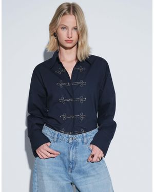 ASOS Embellished frogging Detail Shirt - Blue