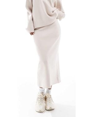 Object Structured Knit Midi Skirt Co-ord - White