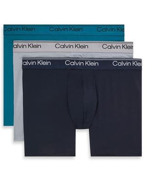 Calvin Klein Micro Stretch 3 Pack Boxer Briefs - Blue