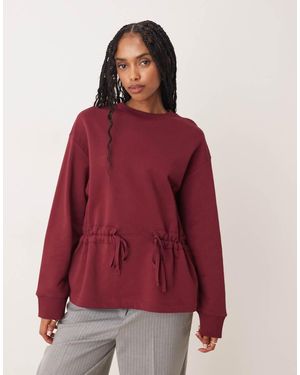 ASOS Sweat With Ruched Bow Detail - Red