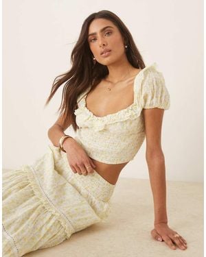 Amy Jane London Adeline Sweetheart Crop Top - Natural