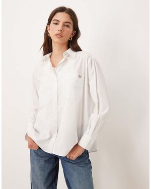 Calvin Klein Relaxed Cotton Poplin Shirt - White