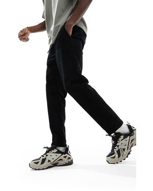 Only & Sons Pantaloni Affusolati Corti Con Vita Elasticizzata Neri A Coste - Nero