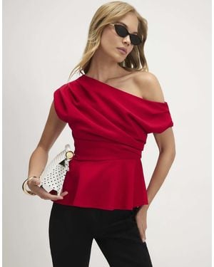 River Island Drape Peplum Top - Red