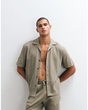 SELECTED Ribbed Short Sleeve Shirt - Multicolor