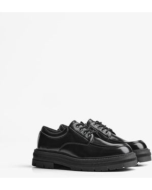 Bershka Smart Shoes With Moc Toe - Black