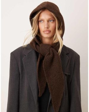 ASOS Knitted Hood Scarf - Black