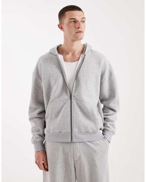 Hollister Sudadera Con Capucha Y Cremallera De - Gris