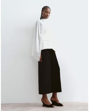 ARRANGE Tailored Velvet Panel Midi Skirt Set - White