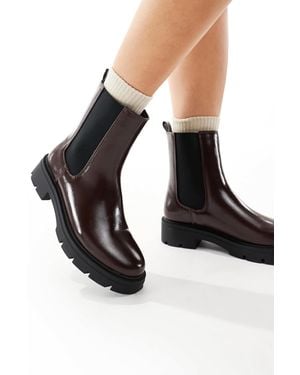 schuh Abbie - bottines chelsea chunky - marron - Noir