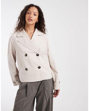 Pieces – kurzer trenchcoat - Natur