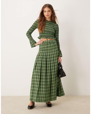 Glamorous Gonna Lunga Stile Kilt E Verde A Quadri