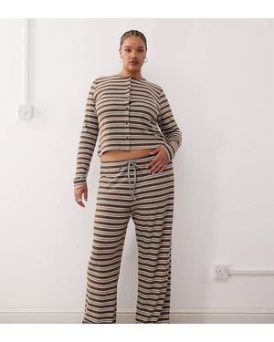Collusion Plus Relaxed Rib Stripe Trouser - Grey