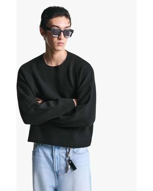 Bershka Cropped Jumper - Black