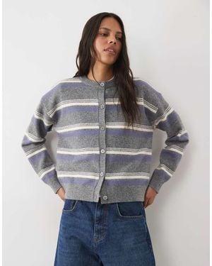 New Look Crew Neck Cardigan - Grey