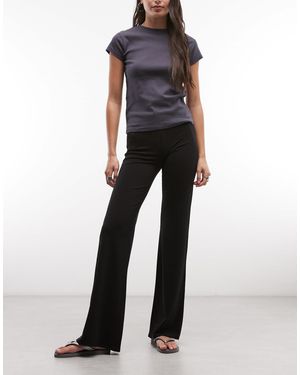 Weekday Low Rise Waistband Detail Bootleg Pants - Black