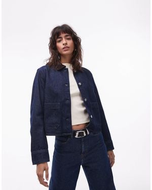 ARKET Cropped Denim Shacket - Blue