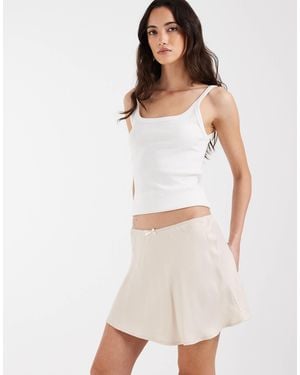 ASOS Satin Bias Cut Mini Skirt - White
