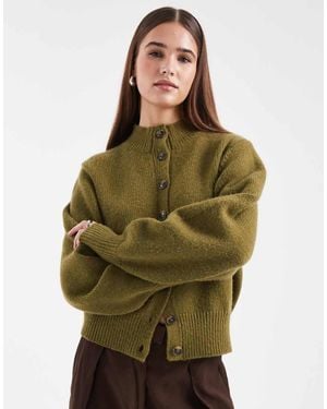 ASOS Funnel Neck Cardigan - Green