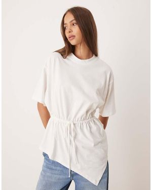 ASOS Tie Waist Drape T-Shirt - White