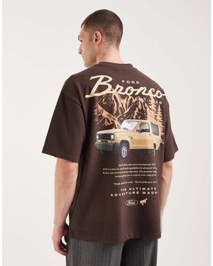 ASOS Oversized Tee With Ford Print - Brown