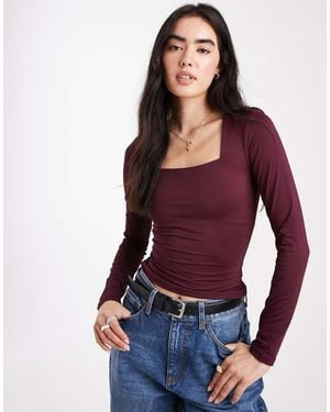 New Look Twist Front Long Sleeve Top - Purple