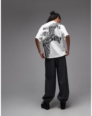 AllSaints Swoop Amelie Back Graphic T-shirt - Grey