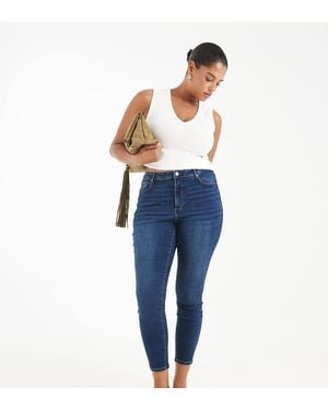 Vero Moda Vaqueros Pitillo De Talle Alto En Azul Oscuro-Azul Marino