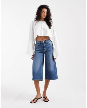 ASOS Culotte Crop Jeans - Blue