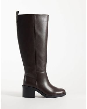 New Look Stiefel mit klobigem absatz bis zum knie - Schwarz