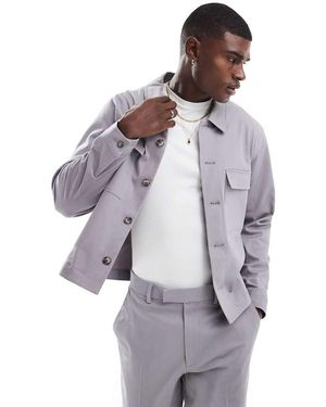 ASOS Chaqueta De Vestir Estilo Camisa Con Cuello De Solapas De (Parte De Un Conjunto) - Multicolor