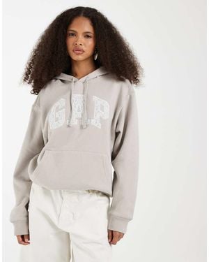Gap Oversized Chest Logo Hoodie - White