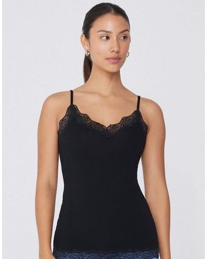 Tezenis Viscose And Lace Camisole - Black