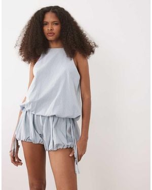 ASOS Bubble Hem Halter Neck Top Co Ord - White
