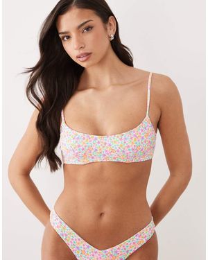 Kulani Kinis Field Trip Underwire Cropped Bikini Top - Pink
