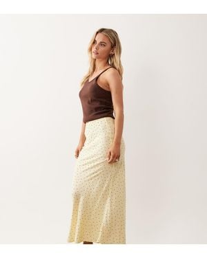 New Look Bias Midi Skirt - Natural