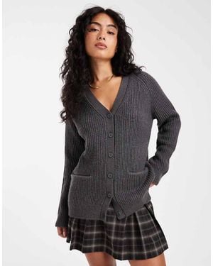 ASOS Oversized Boyfriend Cardigan - Grey