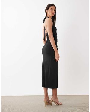 ONLY Vestido Semilargo Ceñido Con Cuello Halter De - Negro