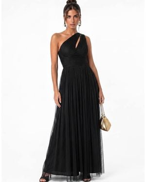 ANAYA Cutout One Shoulder Maxi Dress - Black