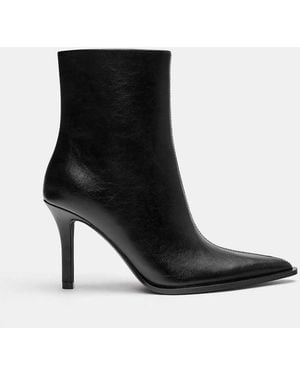 Pull&Bear Stiletto Heel Ankle Boots - Black