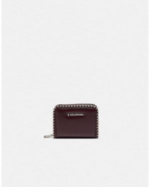 Stradivarius Porte-monnaie perlé avec fermeture éclair bordeaux - Blanc
