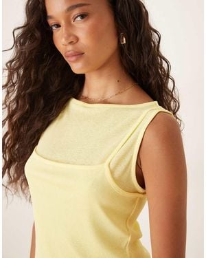 ASOS Double Layer Tank Top - Yellow