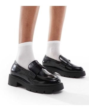 SEQWL Wide Fit Alfa Chunky Loafers - Black
