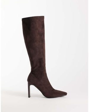 SIMMI Simmi London Londyn Heeled Sock Knee Boots - Brown