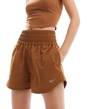 Nike One High Rise 3 Inch Shorts - Brown