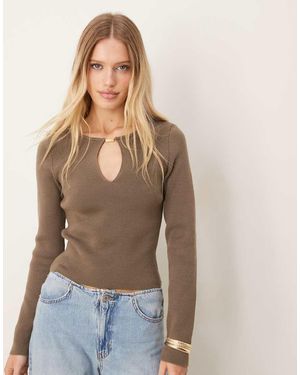 ASOS Top Strutturato Color Mocha - Blu