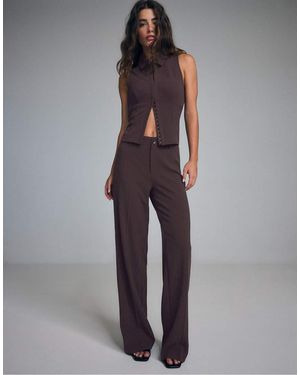 Stradivarius Sleeveless Hook-and-eye Top - Grey