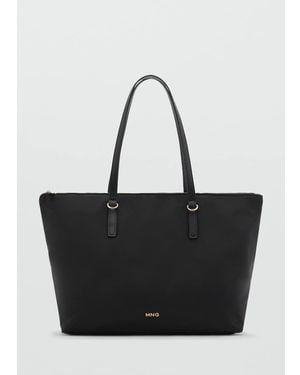 Mango Bolso Tote Clásico De - Negro